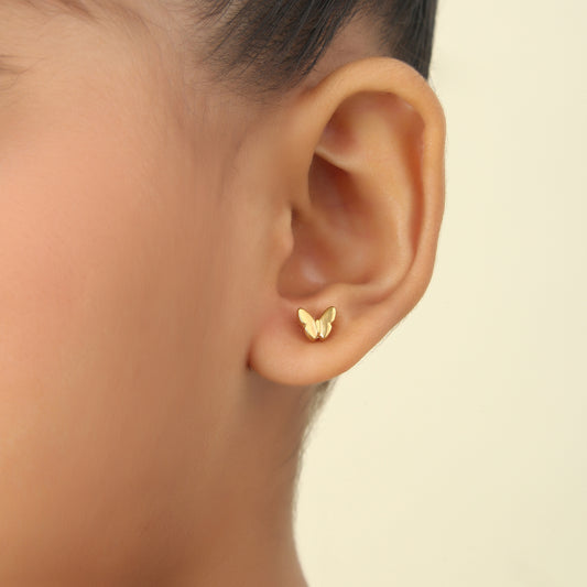 Cute Butterfly 18K Gold Plated Children's Earrings - Twisty Locks - Kids and Women Hair Accessories, Fashion Clothing and Jewellery India