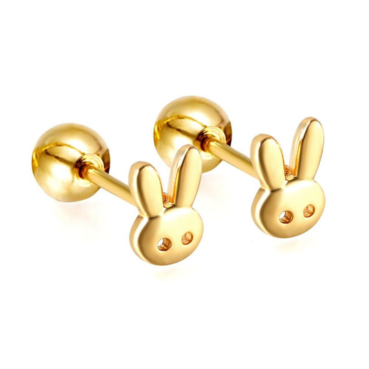 Rabbits 18K Gold Plated Children's Earrings - Twisty Locks - Kids and Women Hair Accessories, Fashion Clothing and Jewellery India