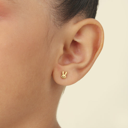 Rabbits 18K Gold Plated Children's Earrings - Twisty Locks - Kids and Women Hair Accessories, Fashion Clothing and Jewellery India