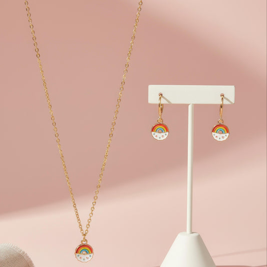 Rainbow Donut 3 Pc Jewellery Set - Twisty Locks - Kids and Women Hair Accessories, Fashion Clothing and Jewellery India