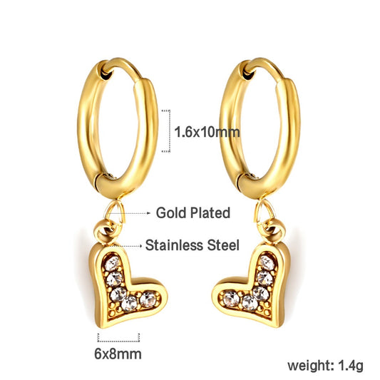 Sparkling Heart 18K Gold Plated Children's Hoops - Twisty Locks - Kids and Women Hair Accessories, Fashion Clothing and Jewellery India