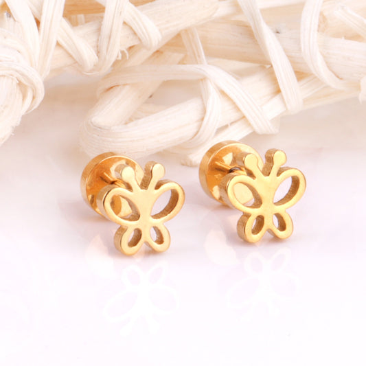 Sweet Butterfly 18K Gold Plated Children's Earrings - Twisty Locks - Kids and Women Hair Accessories, Fashion Clothing and Jewellery India