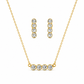 Crystal Bar 18K Gold-Plated Jewellery Set (3 Pcs)