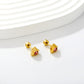 Pink Crystal Heart gold earrings pair view – children's earrings by Twisty Locks