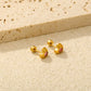 Pink Crystal Heart gold earrings side angle – poke free kids jewellery by Twisty Locks