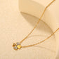Four-Leaf Heart CZ 18K Gold-Plated Necklace