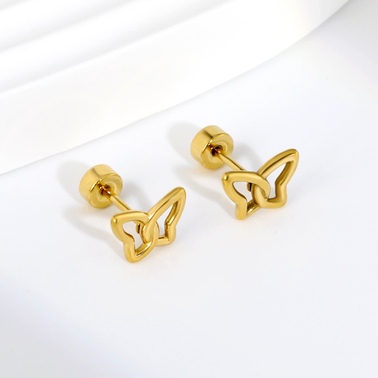 Butterfly Knot 18K Gold Plated Children's Earrings