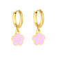 Pink Blossom Hoops gold earrings – main product shot on white by Twisty Locks