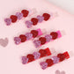 Glitter Heart Clips Set of 6