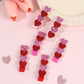 Glitter Heart Clips Set of 6