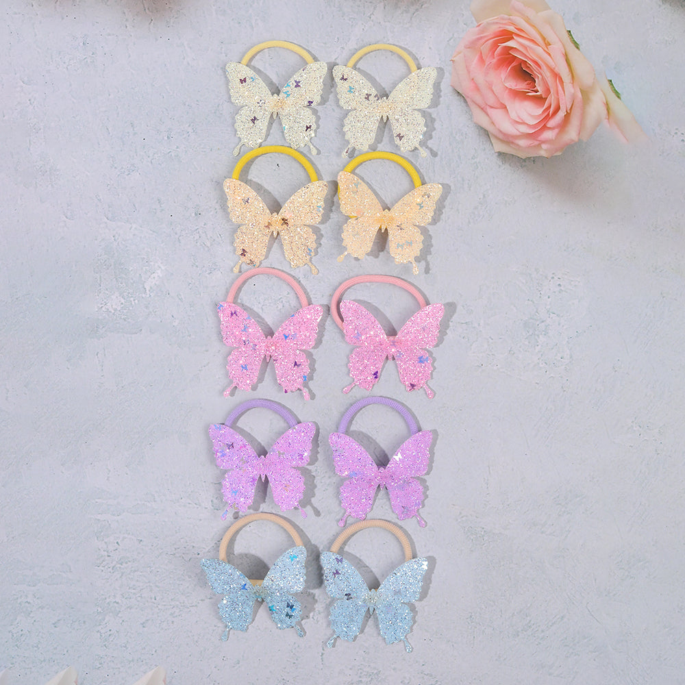 Sparkle Butterfly Hair Ties Set of 10