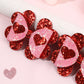 Glitter Heart Bows Set of 2