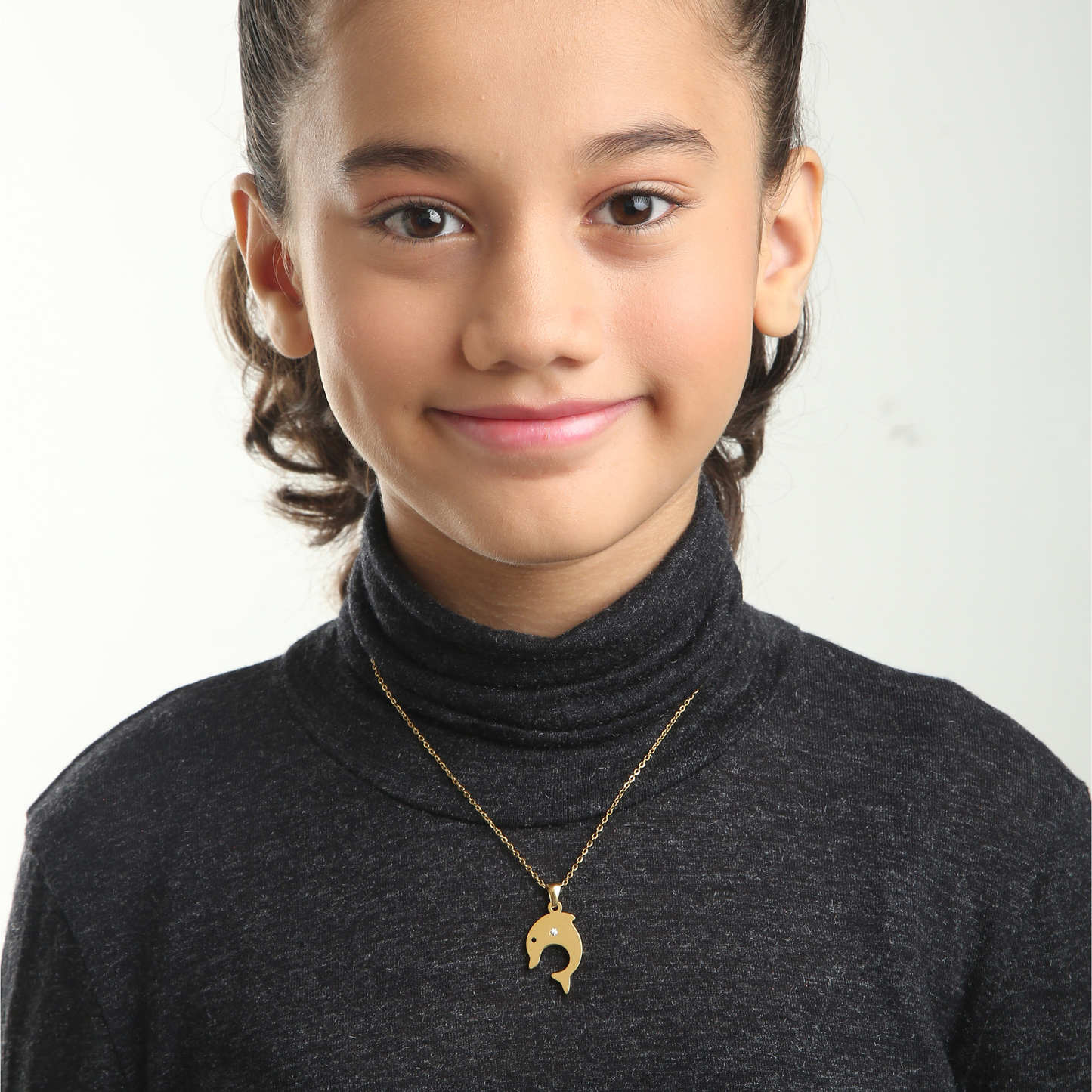 Sparkle Dolphin 18K Gold Plated Children's Necklace