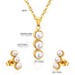 Triple Pearl Stack 18K Gold-Plated Jewellery Set (3 Pcs)
