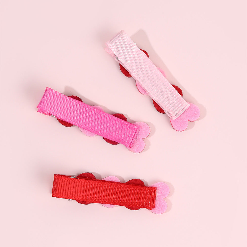 Glitter Heart Clips Set of 6