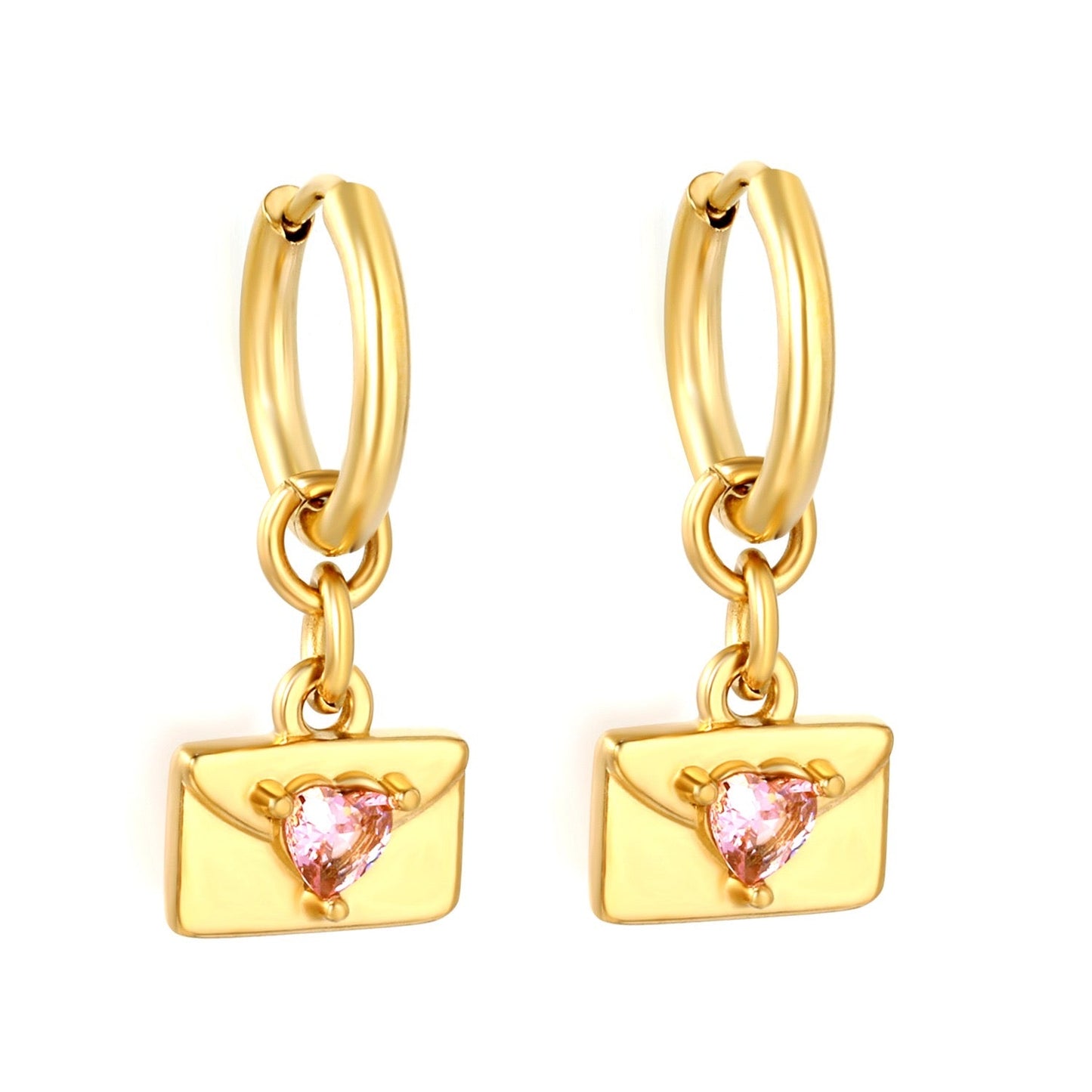 Heart Envelope 18K Gold-Plated Earrings