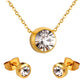 Solitaire Bezel CZ 18K Gold-Plated Jewellery Set (3 Pcs)