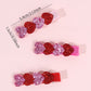 Glitter Heart Clips Set of 6