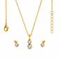 Twin CZ Drop 18K Gold-Plated Jewellery Set (3 Pcs)