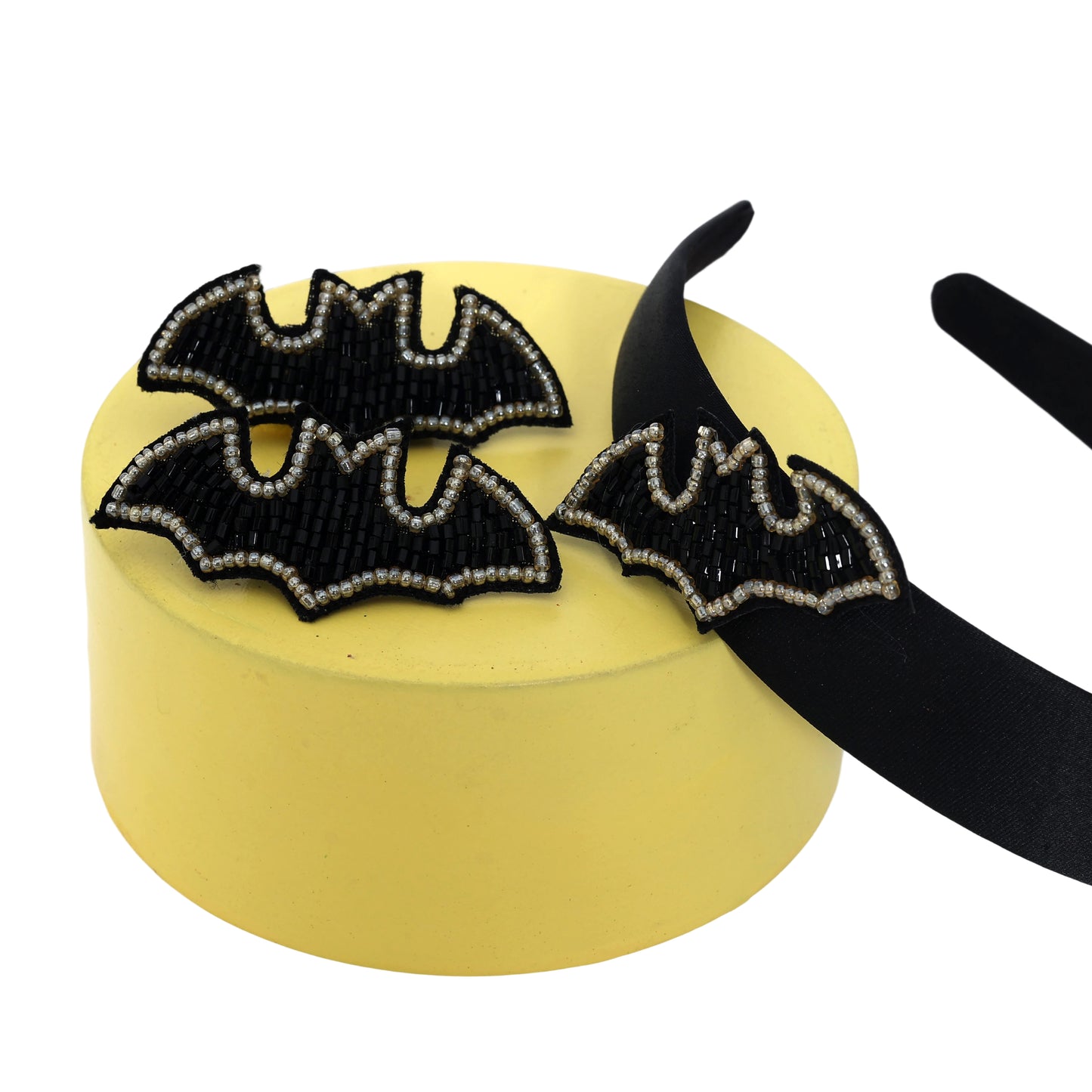 Bat Motif Black Hairband - Twisty Locks  - Kids and Women Hair Accessories, Fashion Clothing and Jewellery India