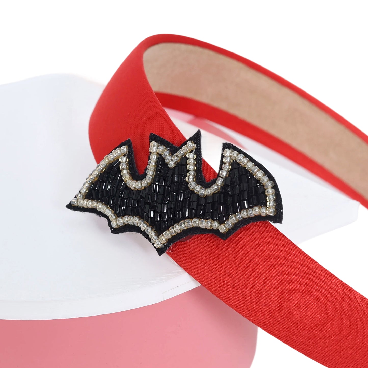 Bat Motif Red Hairband - Twisty Locks  - Kids and Women Hair Accessories, Fashion Clothing and Jewellery India