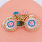 Bicycle Embroidered Hair Clip - Twisty Locks  - Kids and Women Hair Accessories, Fashion Clothing and Jewellery India