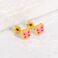 Blush Butterfly 18K Gold Plated Children's Earrings - Twisty Locks  - Kids and Women Hair Accessories, Fashion Clothing and Jewellery India