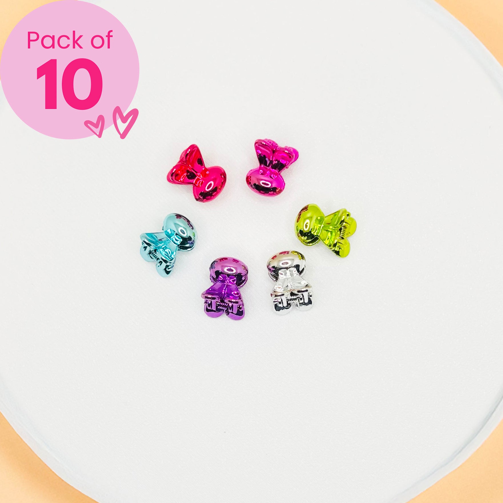 Bunny Mini Claw Clips - Set of 10 - Twisty Locks  - Kids and Women Hair Accessories, Fashion Clothing and Jewellery India