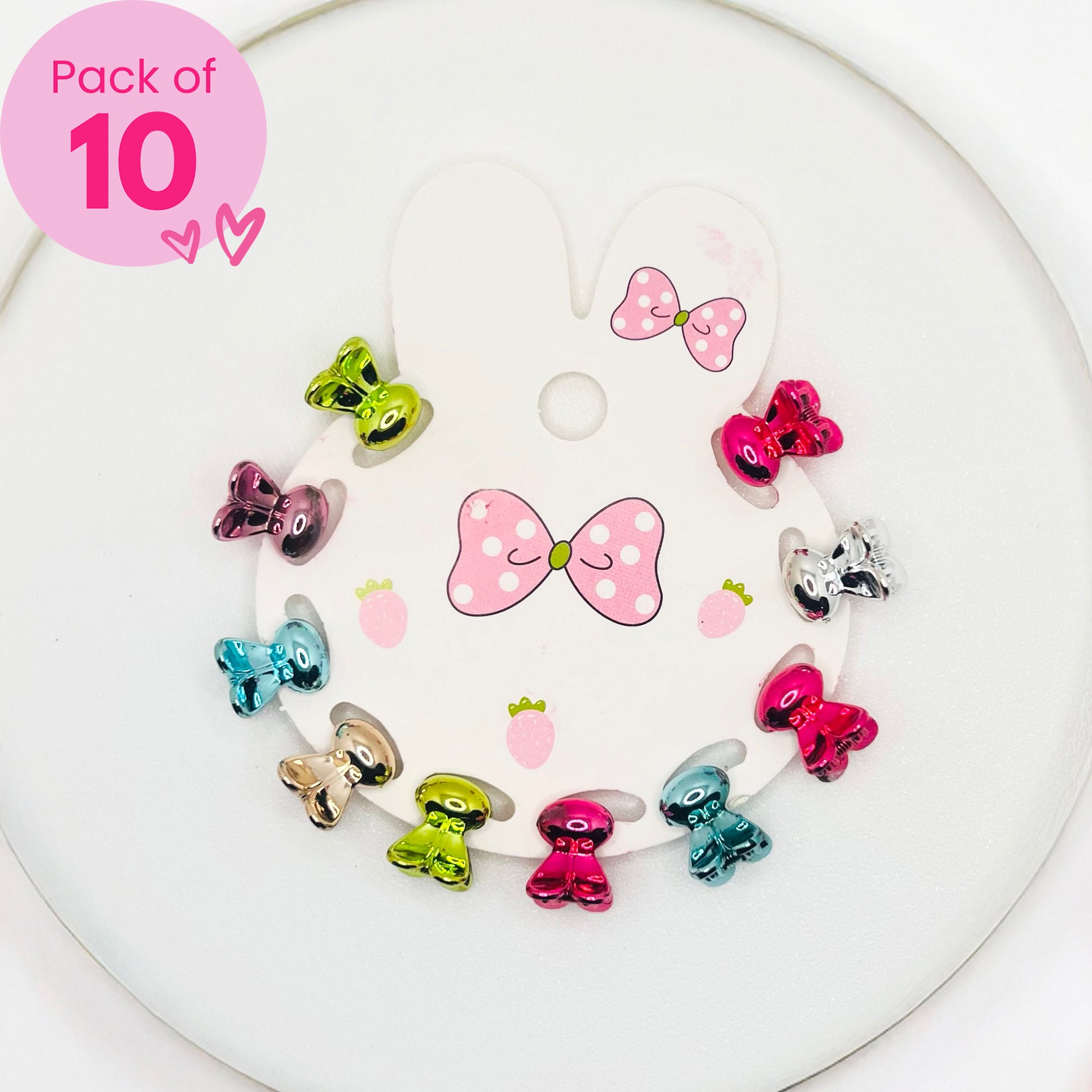 Bunny Mini Claw Clips - Set of 10 - Twisty Locks  - Kids and Women Hair Accessories, Fashion Clothing and Jewellery India