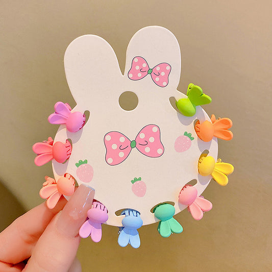 Bunny Pastel Mini Claw Clips - Set of 10 - Twisty Locks  - Kids and Women Hair Accessories, Fashion Clothing and Jewellery India