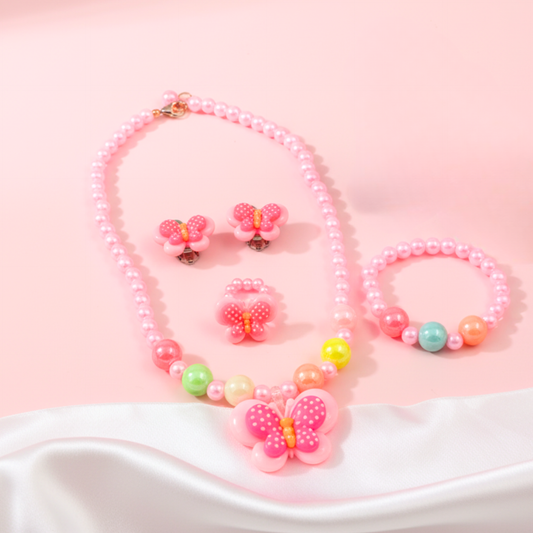 Butterfly Beaded Jewellery Set- Pack of 5 - Twisty Locks  - Kids and Women Hair Accessories, Fashion Clothing and Jewellery India