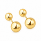 Double Ball Stud 18K gold-plated earrings for women – minimal modern design by Twisty Locks