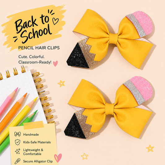 Leather Pencil Hair Clips for girls – chic minimal design by Twisty Locks