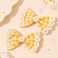 Fabric Ghingham Hairband & Bows Set of 3