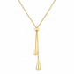 Double Teardrop Lariat 18K gold-plated necklace for women – sculptural lariat style by Twisty Locks