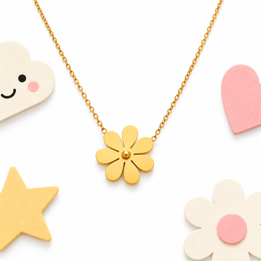 Gold Daisy 18K Gold Plated Children's Necklace