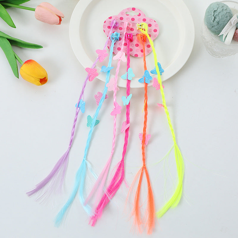 Colourful Butterfly Braid Hair Extensions- Set of 6 - Twisty Locks  - Kids and Women Hair Accessories, Fashion Clothing and Jewellery India
