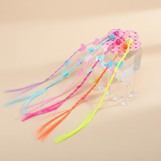 Colourful Butterfly Braid Hair Extensions- Set of 6 - Twisty Locks  - Kids and Women Hair Accessories, Fashion Clothing and Jewellery India