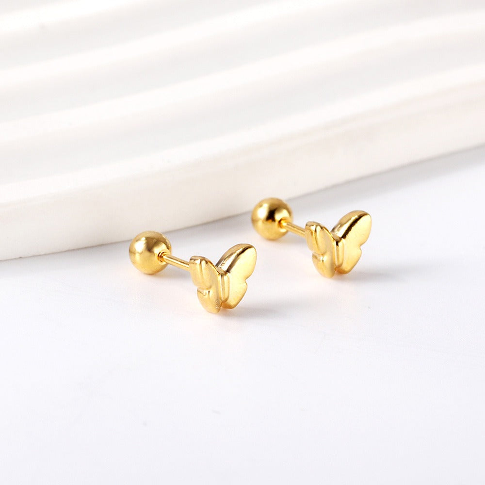 Cute Butterfly 18K Gold Plated Children's Earrings - Twisty Locks  - Kids and Women Hair Accessories, Fashion Clothing and Jewellery India