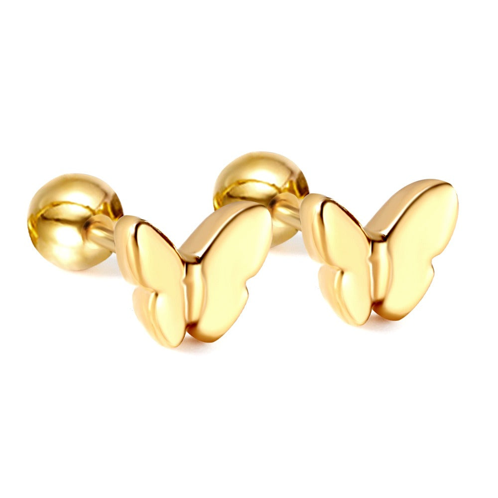 Cute Butterfly 18K Gold Plated Children's Earrings - Twisty Locks  - Kids and Women Hair Accessories, Fashion Clothing and Jewellery India