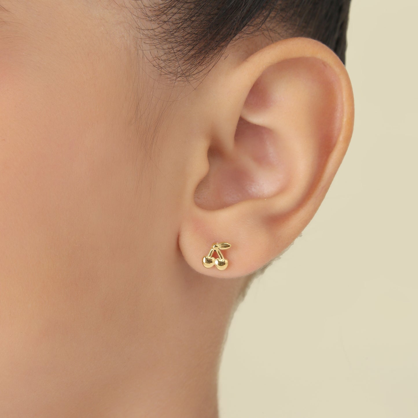 Cute Cherry 18K Gold Plated Children's Earrings - Twisty Locks  - Kids and Women Hair Accessories, Fashion Clothing and Jewellery India