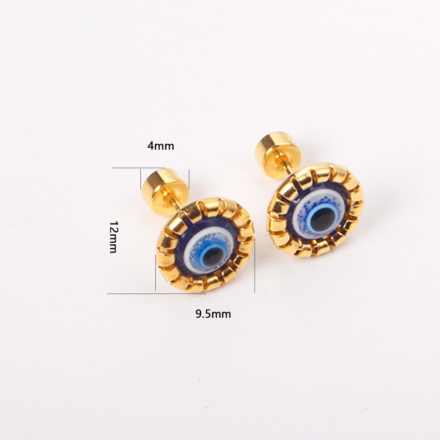 Cute Evil Eye 18K Gold Plated Children's Earrings - Twisty Locks  - Kids and Women Hair Accessories, Fashion Clothing and Jewellery India