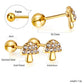 Cute Mushroom 18K Gold Plated Children's Earrings - Twisty Locks  - Kids and Women Hair Accessories, Fashion Clothing and Jewellery India