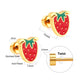 Cute Strawberry 18K Gold Plated Children's Earrings - Twisty Locks  - Kids and Women Hair Accessories, Fashion Clothing and Jewellery India