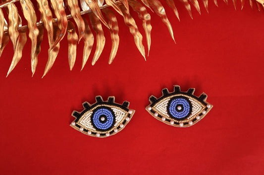 Evil Eye Embroidered Hair Clips Set - Twisty Locks  - Kids and Women Hair Accessories, Fashion Clothing and Jewellery India