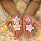 Glitter Heart & Star Clips - Set of 4 - Twisty Locks  - Kids and Women Hair Accessories, Fashion Clothing and Jewellery India