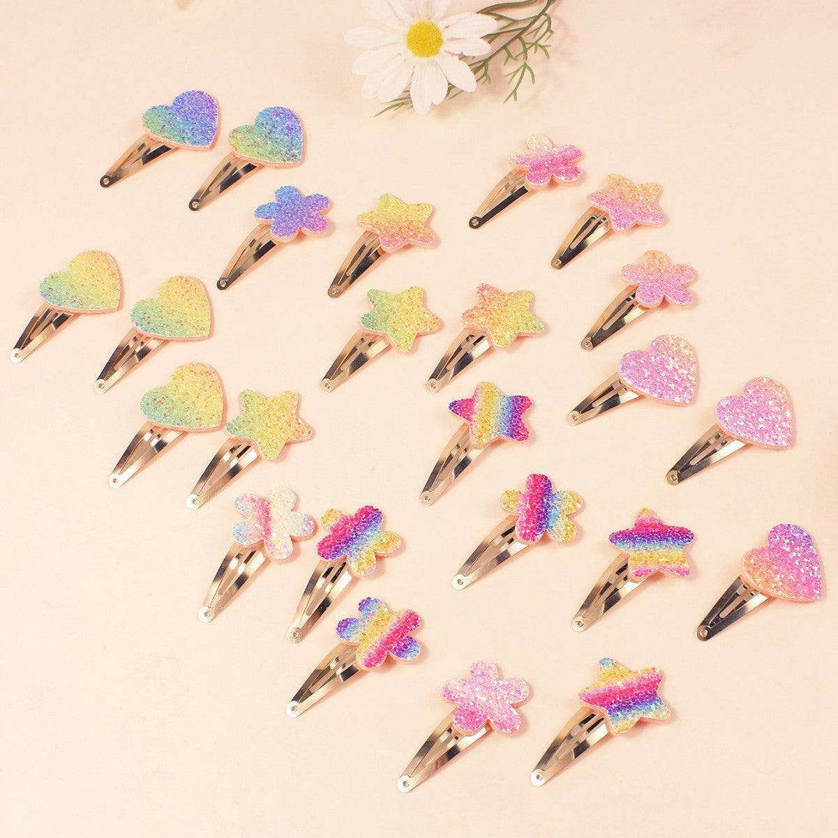 Glitter Sparkle Tic Tac Snap Pins - Set of 6 - Twisty Locks  - Kids and Women Hair Accessories, Fashion Clothing and Jewellery India