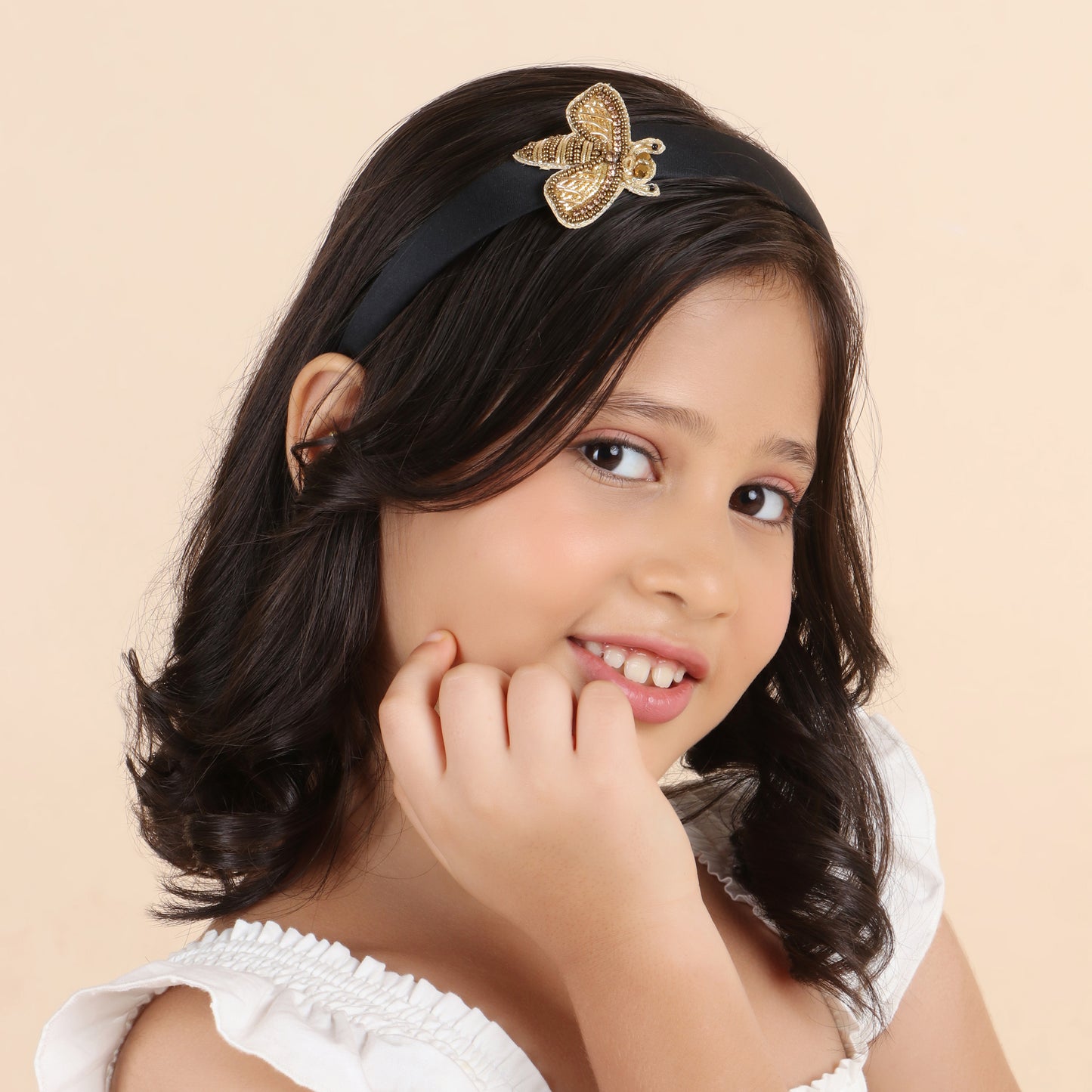 Gold Bee Black Hairband - Twisty Locks  - Kids and Women Hair Accessories, Fashion Clothing and Jewellery India