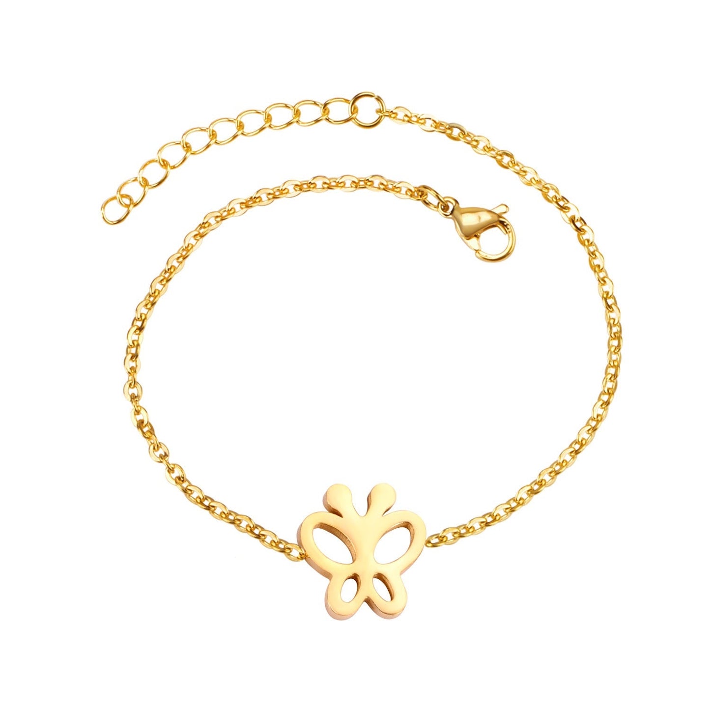 Gold Butterfly 18K Gold Plated Children's Bracelet - Twisty Locks  - Kids and Women Hair Accessories, Fashion Clothing and Jewellery India