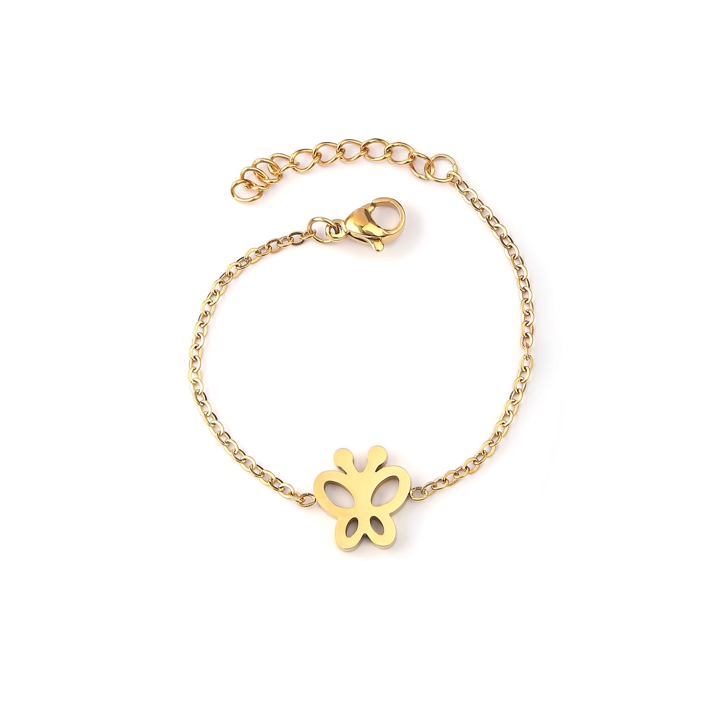 Gold Butterfly 18K Gold Plated Children's Bracelet - Twisty Locks  - Kids and Women Hair Accessories, Fashion Clothing and Jewellery India